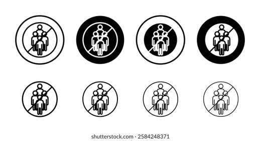 No gathering icon linear logo isolated