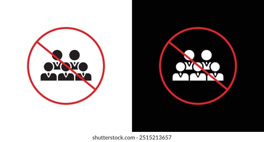 No gathering icon Thin line flat illustration