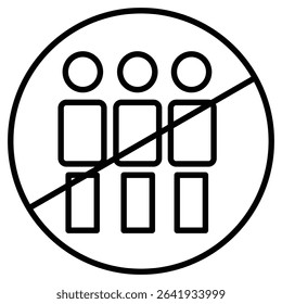 No gathering icon Thin line vector design