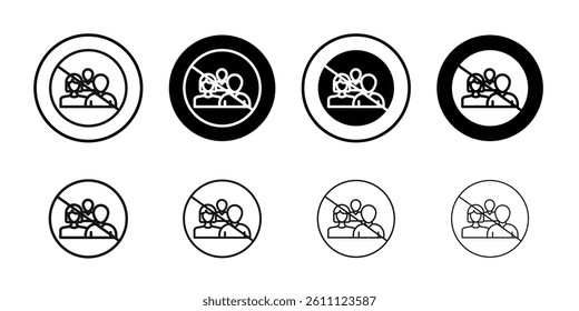 No gathering icon Vector flat thin line illustration