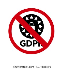 No GDPR symbol, vector illustration