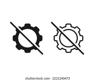 No gear icon. Illustration vector