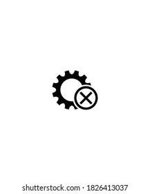 kein Zahnradsymbol, Vektorbeste flache Ikone.
