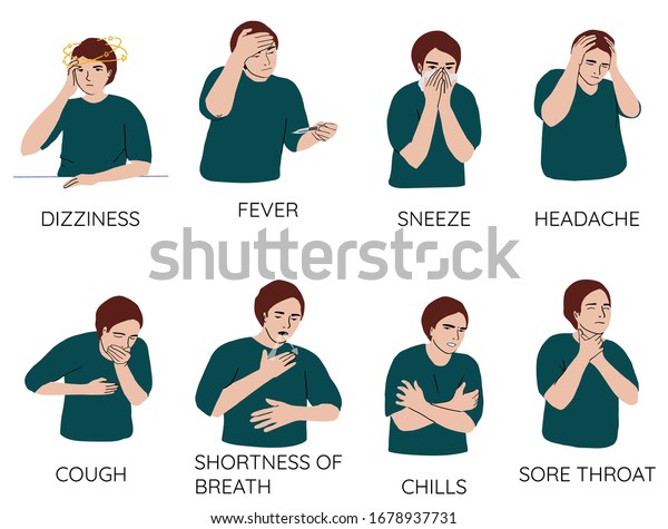 No Gender Cartoon Characters Demonstrating Symptoms Stock Vector ...