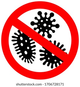 No germs vector sign isolated on white background