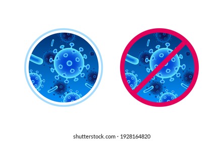 No Germs And Viruses Sign In 3d Illustration. Icon Element Isolated On White Background, Suitable For Health Care Or Cleaning Products.