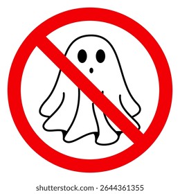 Sem fantasma desenho animado Halloween símbolo vermelho proibição