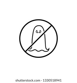 No Ghost icon. Simple thin line, outline vector of Halloween ban, prohibition, forbid icons for UI and UX, website or mobile application