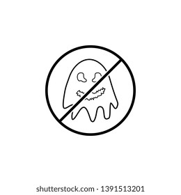 No Ghost icon. Simple thin line, outline vector of ban, prohibition, forbid icons for UI and UX, website or mobile application