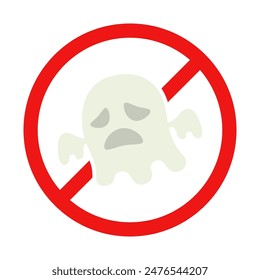 No Ghost Sign on White Background