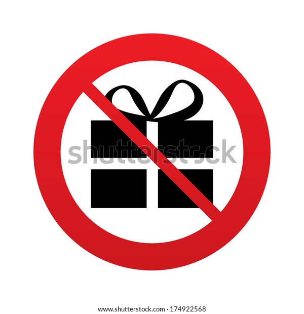 No Gift Box Sign Icon Present Stock Vector Royalty Free