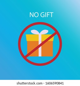 No Gift Symbol. Gift Prohibited Bribery Prevention. EPS10 Vector Illustration.