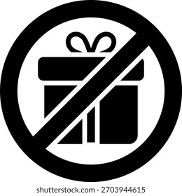 No hay diseño de Vector de regalo en estilo moderno, política antisoborno y concepto de prevención de corrupción, ilustración de guía ética. Icono de glifo