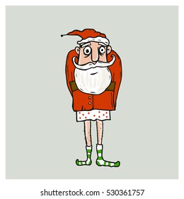No Gifts This Year! Vector Illustration of poor Santa Claus