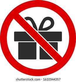 No gifts vector icon. Flat No gifts symbol is isolated on a white background.