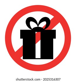 No hay icono vectorial de regalos. El símbolo "Flat No gifts" está aislado en un fondo blanco.