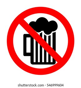 No Glass of beer sign. 