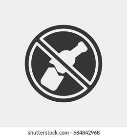 No glass or bottles allowed in this area icon illustration isolated vector sign symbol