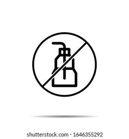 No glass icon. Simple thin line, outline vector of glass drink ban, prohibition, forbiddance icons for ui and ux, website or mobile application