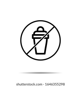 No glass icon. Simple thin line, outline vector of glass drink ban, prohibition, forbiddance icons for ui and ux, website or mobile application