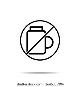 No glass icon. Simple thin line, outline vector of glass drink ban, prohibition, forbiddance icons for ui and ux, website or mobile application