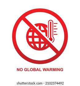 No global warming sign isolated on white background vector illustration.