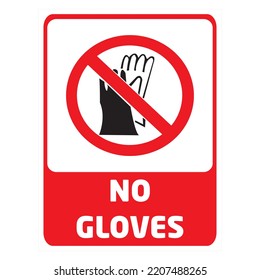 no gloves vector warning sign