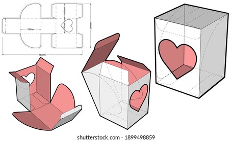 No glue cardboard Gift Box (Internal measurement 9x9x12.5cm) and Die-cut Pattern. The .eps file is full scale and fully functional. Prepared for real cardboard production.