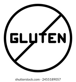 No gluten icon outline vector. Free food. Dairy product