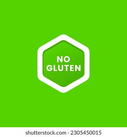 Kein Gluten-Etikett oder kein Gluten-Symbol, Vektorgrafik einzeln auf ebene Art. Kein Gluten-Etikettenvektor für Produktverpackungsdesign. Einfach kein Gluten-Symbol für Verpackungsdesign.