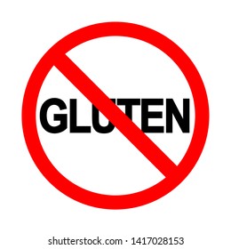 No gluten sign, Gluten free symbols. Bright warning icon, restriction sign on a white background. Vector illustration of a collection of prohibition signs