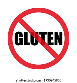 No gluten sign. Isolated on white background. Flat style. Vector graphics