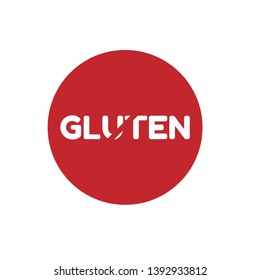 no gluten sign - red sign