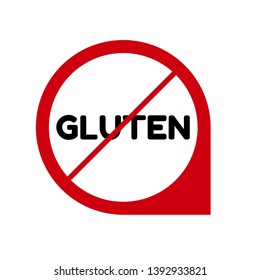 no gluten sign - red sign