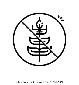 No gluten vector icon black outline style.Can be use for wedding invitation, card design and background design