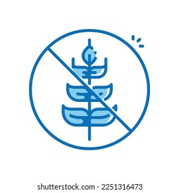 No hay un icono de vector gluten estilo de contorno azul.Puede utilizarse para invitación a boda, diseño de tarjeta y diseño de fondo