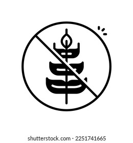 No gluten vector icon glyph icon style.Can be used for wedding invitations, card designs and background design