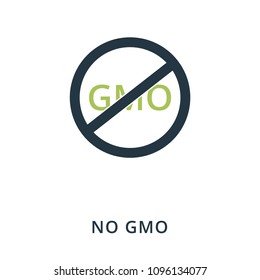 No Gmo icon. Flat style icon design. UI. Illustration of no gmo icon. Pictogram isolated on white. Ready to use in web design, apps, software, print