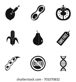 No GMO icon set. Simple set of 9 no GMO vector icons for web isolated on white background
