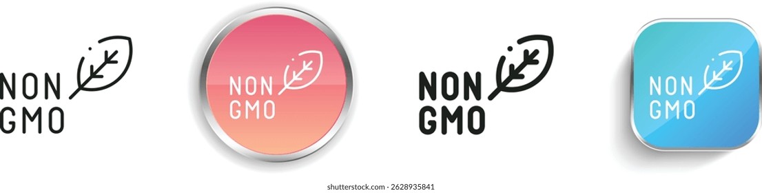 no gmo icon. Thin Linear, Regular and Button Style Design Isolated On White Background