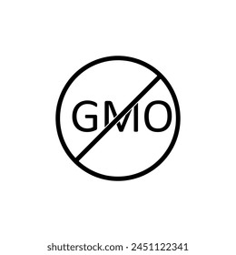 No GMO outline icon. simple vector liner No GMO illustration for web and app..eps