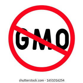 No GMO Sign.  non gmo free food product dietary label flat vector icon for apps and websites
