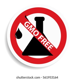 No GMO sign on white background.vector illustration