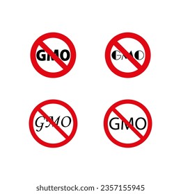 No GMO sign set. Vector illustration. EPS 10.
