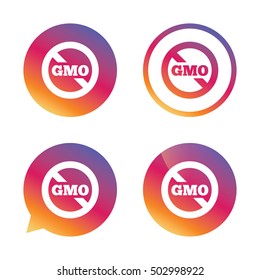 No GMO sign. Without Genetically modified food.