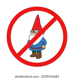 No Gnome Sign on White Background