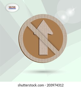 No go ahead the way.cardboard vector