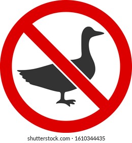 No goose vector icon. Flat No goose pictogram is isolated on a white background.