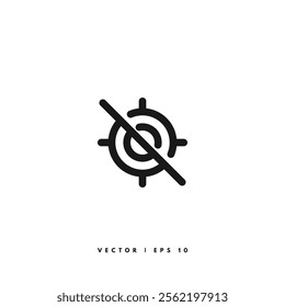 No Gps Icon. Editable Stroke