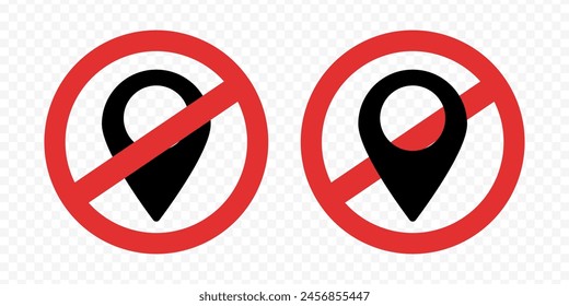 No GPS. Invalid location. Ban location. Prohibited pointer